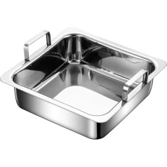 Hot Pot Chinese, Shabu Pot, Hot Pot, Kitchen Hot Pot Cookware, Large Capacity, Fast Heating, Square, Practical Shabu Pot, Thickened Cooking Pot for Hiking, Picnic, Party, Two