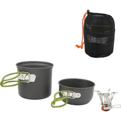 Portable Camping Cooking Set, Strong Aluminum, Food Grade Stove Pot Set for Outdoor Use