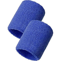 1 Pair Cotton Elastic Bracelet Support Basketball Wrist Support Wraps for Men Women Gym Fitness Weightlifting Tennis (Color : Wristband Blue, Size : A)