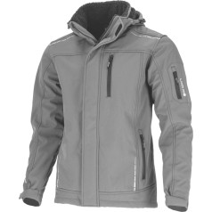 Softshell jaka ar kapuci, siltināta, pelēka, 