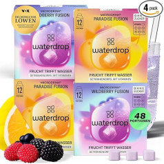 waterdrop Mango & Berries Fusion - 48 Waterdrop Cubes - Paradise & Wildberry Fusion - Sugar-Free Thirst Quencher & Alternative to Drink Syrup and Flavour Powder - Flavour for Water without Sugar