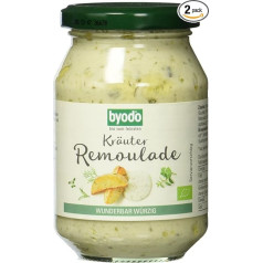 Byodo Organic Herb Remoulade 250 ml, Pack of 2 - 100% Organic Ingredients, 50% Reduced Fat Content, Creamy & Spicy, Ideal Sandwich Cream, with Organic Egg