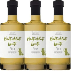 Cactus Blossom Lime Syrup 3 x 350 ml - Genüssle Catcus Pear Syrup from Lake Constance - Cactus Pear Flower Syrup Made from Pure Natural Ingredients and No Additives