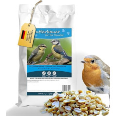 Futterbauer Peanuts Blanched 10kg, White & Shellless Peanut Kernels for Wild Birds & Squirrels, Ambrosia Controlled, High Quality Bird Food