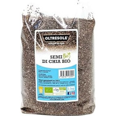 Oltresole - Organic Chia Seeds 1 kg - Raw Organic Seeds, Protein Superfood without Additives, Source of Protein and Fibre, Ideal for Cereals and Salads