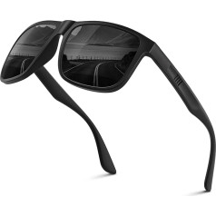 Wrimen Sunglasses Men's Polarised UV400 Blend Protection Fashion Retro Unisex Ultralight Sunglasses Classic Rectangular Outdoor Sports Glasses for Driving Travel Fishing