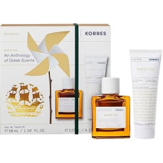 KORRES White Tea Fragrance Set for Women, Gift Set of EDT 50 ml & Body Milk 125 ml in Feminine Floral Fragrance, Value Set, Vegan