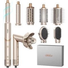 UKLISS Hairstyler 8 in 1 Set, Pro Airstyler & Hair Dryer with Airflow - Car Curling Iron, Ion Hair Styler Hair Dryer Brush, Powerful Quick Drying & Auto Wrap, Styling for All Hair Types