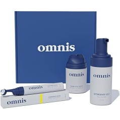 Omnis Uomo Skin Care Kit: Anti-Aging Night Face Cream + Eye Contour + Face Cleanser for Men - Moisturizing, Anti-Wrinkle Deep Cleansing (Face Cream + Eye Contour +