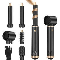 Sendowtek Hot Air Styler Airstyler Set 5 in 1, 1000W Multi Car Air Curling Iron Hair Dryer Straightening Brush 3 Temp Professional Hair Styler Women Curls Volumising Styling Comb