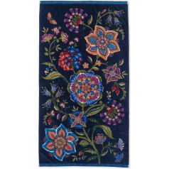 Pip Studio Viva la Vida Dark Blue Bath Towel 100 x 180 cm (Pack of 1)