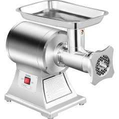 VEVOR Electric Meat Grinder 1100 W, Minced Meat Machine 250 kg per Hour, Electric 448 x 210 x 387 mm, Stainless Steel Sausage Machine 193 rpm, for Restaurant, Supermarket, Butcher Shop