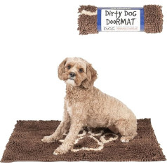 Dog Gone Smart Dirty Dog Doormat - Quick Drying Rug with Super Grip Backing for Clean Floors - Super Absorbent and Machine Washable Mat for Muddy Paws - Almond