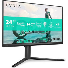 Philips Evnia 24M2N3200AM - 24 Inch Full HD Gaming Monitor, 180 Hz, 1 ms, FreeSync Prem., G-Sync comp., HDR10 (1920 x 1080, 2 x HDMI 2.0, 1 x DisplayPort 1.4) Black/Grey