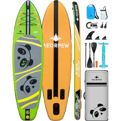 AEORPEW Inflatable Stand Up Paddle Board 3M Wide Beginner Paddle Board with All SUP Board Accessories Including Adj Paddle, Large Capacity Backpack for Adults and Teens of All