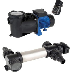 T.I.P. Pool Pump Filter Pump Circulation Pump SPP 600 FT + T.I.P. Pool UV-C Spotlight Plastic