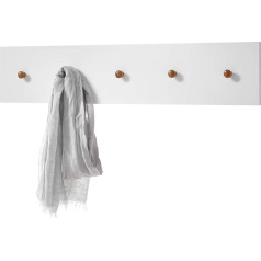 Robas Lund Wardrobe Panel White, Maximum Load 5 kg, Solid Oak Hooks, 97 x 15 x 2 cm (W x H x D)
