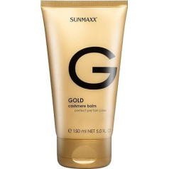SUNMAXX Gold Cashmere Balm Perfect Pre Tan Care - Anti-Age Tanning Accelerator without Self-Tanner, Fresh Fragrance, Medium Tanning, Dermatologically Tested, for All Skin Types, 150 ml