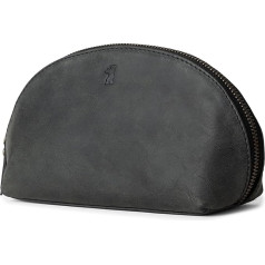 Berliner Bags Zoe Leather Toiletry Bag, Cosmetic Bag, Toiletry Bag, Organiser for Women Travel, darkgray, vintage