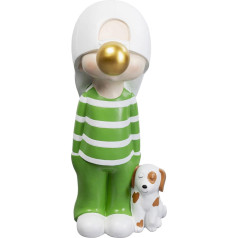 Kare Design Decorative Figure Bubble Boy, Green/White, Hand Painted, Unique, Large Living Room Decoration, Floor Figure, Statue, for Shelves, 82 x 36 x 42 cm (H x W x D)