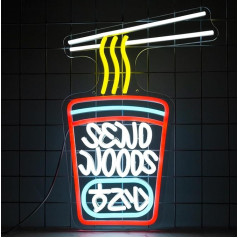 YSUIEC Noddles Neon Sign, Ramen Neon Sign for Wall Decoration, LED Noddle Lights Up Sign for Restaurant, Bedroom, Bar, Man, Cave, Ramen Shop, Supermarket Decorations, Party Gifts