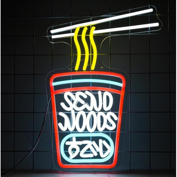 YSUIEC Noddles Neon Sign, Ramen Neon Sign for Wall Decoration, LED Noddle Lights Up Sign for Restaurant, Bedroom, Bar, Man, Cave, Ramen Shop, Supermarket Decorations, Party Gifts