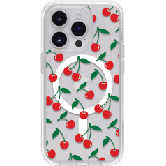 OtterBox Symmetry+ transparente Hülle für iPhone 14 Pro für MagSafe, stoßfest, sturzsicher, schützende Hülle, 3x getestet nach Militärstandard, CHERRY ON TOP