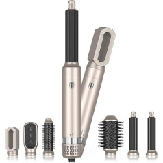 6 in 1 Auto Hair Wrap Hairstyler, TANSHINE Heißluftbürste Volumen Fföhnbürste Warmluftbürste Set,Haar Lockenstab Hot Air Blow Dryer Brush