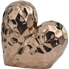 Deco 79 Decorative Heart Shaped Sculpture Dimensional Angled Origami Inspired Home Decor Statue with Faceted Exterior Accent Figurine 12 x 6 x 11 Inches Rose Gold