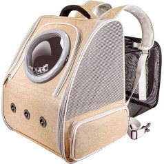 PENCCOR Pet Expandable Dog Cat Backpack Space Capsule Portable Transport Backpack Transport Bag for Pets Travel Breathable Backpack for Large Cats Small Dogs