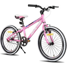 JOYSTAR Lubbock 20 24 Inch Children's Bicycle for Boys & Girls Aged 7-12 Years Hardtail Mountain Bike for Children with 1-Speed/7-Speed Gears, White Wall Knobby Tyres, Children's Bicycle