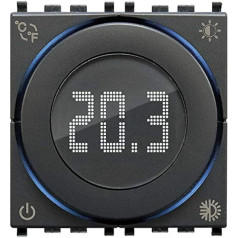 VIMAR 02973 Smart Thermostat WiFi with Rotary Control and Relay Output, Bluetooth, Heating and Cooling in ON/OFF and PID Control, LED Backlight, Complement with Vimar Cover Frame, Grey