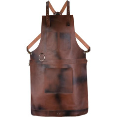 Cognacbraune Vollnarbenleder-Crossbody-Schürze, Metzgerschürze, Kochschürze, Kochschürze, Schmiedeschürze, Friseurschürze, Holzschürze