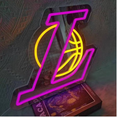 QXMH Gamer Neon Sign, LED Gaming Neon Signs USB/Switch, Graphic Decoration Neon Sign Playroom Decor Lamp for Gamers Streamers Teenagers Boys Room Children (L Basketball)