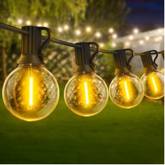30 m Fairy Lights Outdoor Dimmable Warm White Outdoor with G40 Bulbs Waterproof LED Fairy Lights Power for Balcony Garden Party