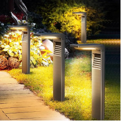 Boadw LED Solar Light for Outdoor Use with 2 Brightness Modes, Solar Lighting Natural White for Path, IP64 Waterproof, for Outdoor, Backyard, Garden, Lawn Lighting, Pack of 4