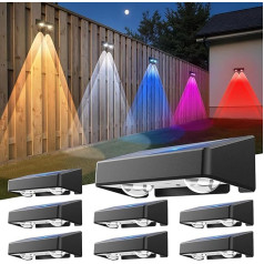 SENDALE Solarleuchten für den Außenbereich,8 Stück LED Zaunbeleuchtung,IP65 wasserdicht,Solarleuchten für den Außenbereich,11 Modelle,Solarlicht,Garten,Auto On/Off,Gartenleuchten für Zaun,Hof,Treppen