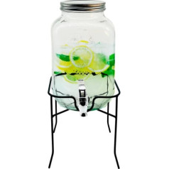 AD 6741 Dzeramā burka ar krānu 4l ar statīvu | stikla dozators ar rezerves krānu