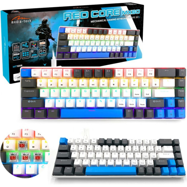 Mehāniskā tastatūra red core mx60 mt1259