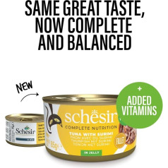 Agras Pet Foods Schesir kaķiem pieaugušajiem želejā tuncis ar surimi 85g