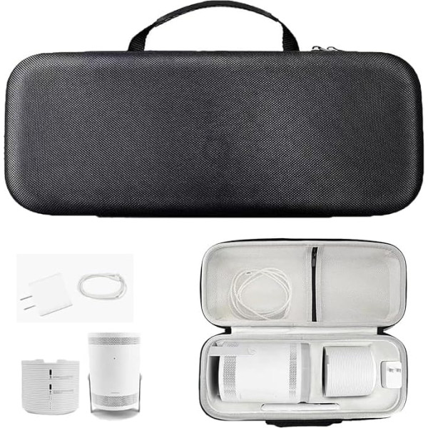 Mocoli Carrying Case for Projector, Protective Case for Samsung The Freestyle Projector and Battery Base, EVA Hard Case Protective Box, Portable Travel Storage Bag, Scratch-Resistant, Shockproof,