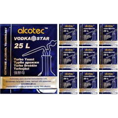 AlcoTec HUGBERT Turbo Yeast Vodka Star Alcohol Fermentation Yeast 14% + Free Pack of 10