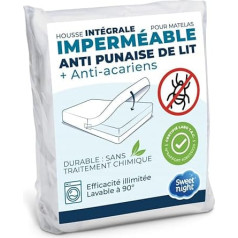 SWEET NIGHT Mattress Cover Waterproof 80 x 190/200 cm | Bed Bug and Mite Protection | Renovated Mattress | Zip | No Chemical Treatment | Depth up to 25 cm