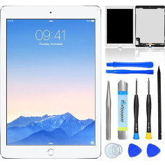 NB+ Touch Screen LCD Replacement for iPad Air 2 A1566 A1567 9.7 Inch 2014 LCD Display Unit Digitizer Front Glass Panel White with Tools