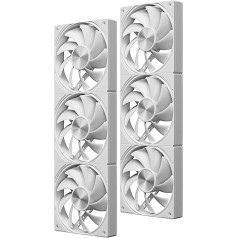 upHere 4-Pin PWM 120 mm PC Fan, High Performance Cooling 1650 RPM Hydraulic Bearing Fan, 25 dB(A) Quiet Daisy Chain Fan for PC Case, CPU Cooling, White, U3T6