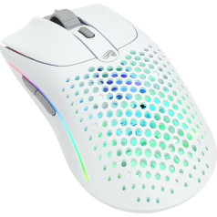 Glorious Gaming Model O 2 Wireless Gaming Mouse – 2,4 GHz & Bluetooth hybrid, superleichte 68 g, lange Akkulaufzeit, 26 k BAMF 2.0 Sensor, RGB-Beleuchtung, beidhändig, 6 Tasten, PTFE-Füße – Weiß