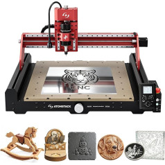 Atomstack C4 Pro CNC Milling Machine, 200 W Spindle, 4 Axes for Processing PCB, MDF, Acrylic, PVC, Wood, Aluminium, Offline Control, Engraving Machine Working Area 420 × 420 mm
