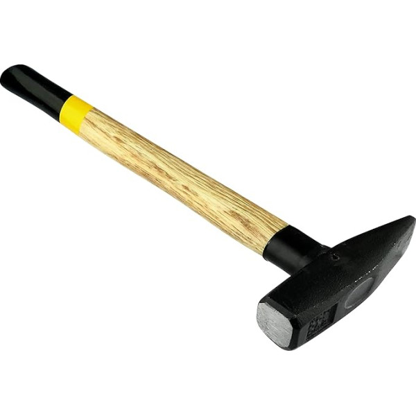 AERZETIX - C46148 - Locksmith/Mechanic/Carpenter's Hammer - 300 g 300 mm - DIN 1041 - Hardness 50-58 HRC - Ash Wood Handle - Pointed Chipboard Proof Steel Head - Hand Tools
