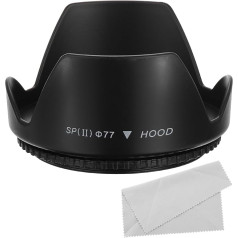 PATIKIL 77mm Camera Lens Hood, Flower Lens Hood Protector with Anti-Reflection Cleaning Cloth, Blocks Excess Sunlight to Reduce Lens Flare and Glare