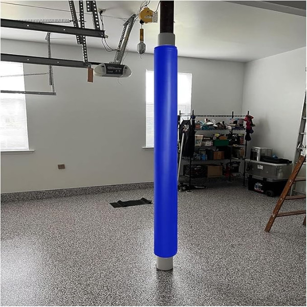MZZKFC Keller-Rundpfosten-Schaumstoffpolsterung, Selbstklebende Sicherheits-Stoßdämpfer-Stangenpolster, 2cm Dick, Säulenpolsterung Zum Umwickeln(Blue H-1.82m/6',Dia 17cm/7
